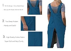 Women's Cross Back Pinafore Apron with Large