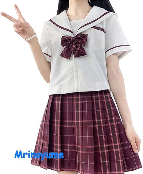 Amazon Mrinoyume セーラー服 チェック柄 Jk制服 女子制服 一本 Cospaly 蝶結び付き 多色対応 未来ノ夢 沙華 L コスプレ 仮装 通販