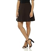 Rekucci Women's Ease Into Comfort Wide Waist Flared Short Flippy Skirt Luxe Gutsy Knit Ponte