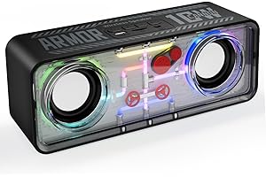 OOYY Mini Wireless Sound Bar with Colorful Flashing Lights - Portable Bluetooth Speaker for Home, Party, and Entertainment (Black)
