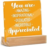 Motivational Gifts for Women, Inspirational Quotes Office Desk Decor Acrylic Sign 4x4 Inch, Appreciation Mental Heath Gifts for Coworker Best Friend, Desk Decorations for Women Office Room