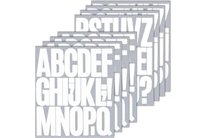 BINLINHONGO 164 Large Alphabet Stickers, 8 Sheets 3 Inch Self-Adhesive Vinyl Letters Sticker Decals for Mailboxes, Doors, Cars, Classroom Decor, Suitable for Indoor and Outdoor - White