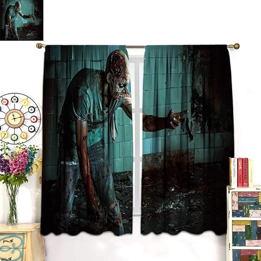 Zombie Decor Rideau Occultant Apocalypse Signs Attention