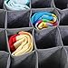 Underwear Organizers,Bamboo Foldable Drawer Dividers Collapsible Socks Organizer 30 Grid Apparel Storage Box for Storing Baby Clothes, Thin Socks, Handkerchiefs, Scarf, Ties (2 Packs)