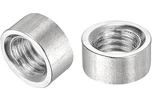 uxcell Round Weld Nuts, M8 x 12mm x 6mm Weld On Bung Female Nut Threaded - 201 Stainless Steel Insert Weldable 10pcs