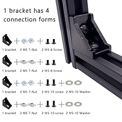 200pcs M5 T-Nuts Screws Kit for 2020 2040 8020