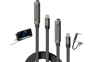 Invisible Holder Charger Cable with Stand, 240w Braided Fast Charging Cable with Built-in Phone Stand, Folding with USB-C, 5f