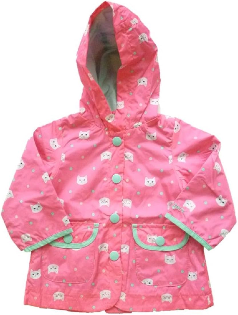 Carter's Baby Girl's Hooded Cat Print Rain Jacket (12M) Infant And Toddler Apparel
