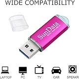 SunData 64GB USB 3.0 Flash Drive Thumb Stick - Pink, 90MB/s Read Speed view 5