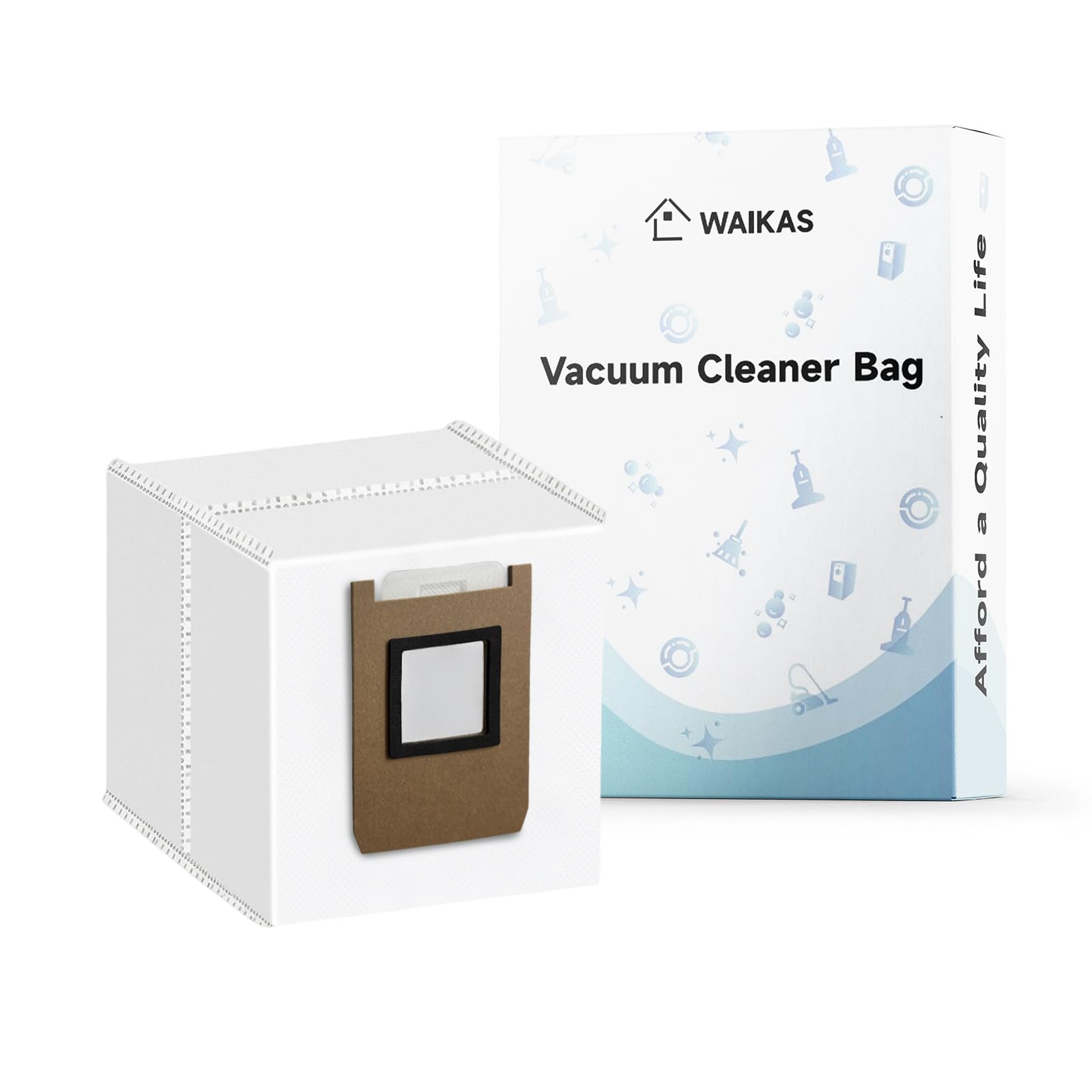 WAIKAS 6 Stück Staubbeutel für Eufy E28 Omni, E25 Omni und E20 Saugroboter, Großvolumige Ersatzteile - Allergenfilterbeutel