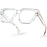 VISOONE Blue Light Blocking Glasses with TR90 Rectangle Frame and Chic Preppy Look for Women Men RIVER