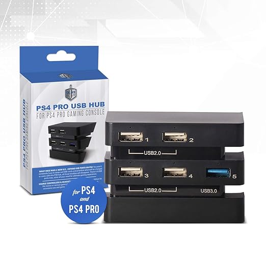 PS4 Pro USB Hub by LVL99Gear USB 3.0, 2.0 Extend your connecting capabilities