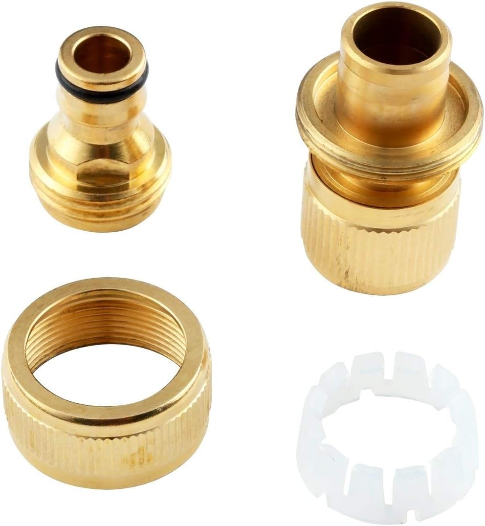 Litorange Brass Garden Hose Connector Repair Kit 3/4″ Water Hose Mender