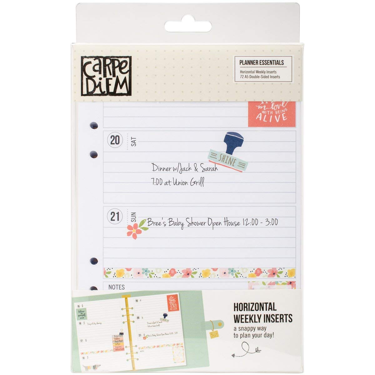 Simple Stories 4947 Planner Essentials Double-Sided Inserts, Multi-Colour, Size A5, Pack of 72