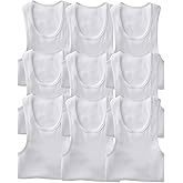 ToBeInStyle Men's Slim Fit Cotton Blend Solid Color Scoop Neck Tank Tops