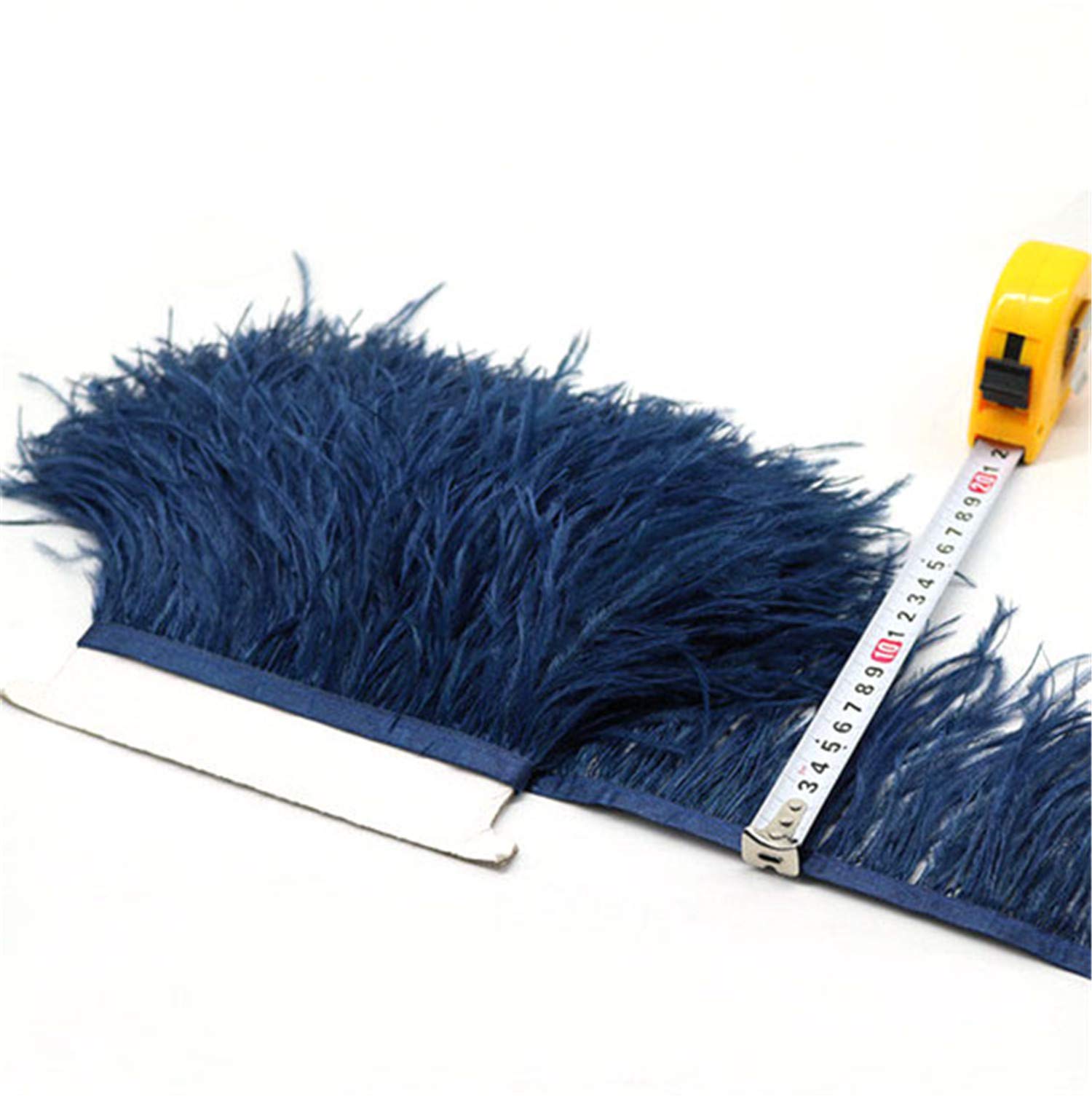 34 Colours Quality Ostrich Feather Trimming Fringe for Millinery Craft Dress Making (Midnight Blue) — image 1