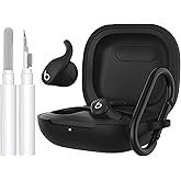 AhaStyle Silicone Case for Beats Powerbeats Fit (2025) with Cleaning Kit & Carabiner [Top Logo Visible] Shockproof Full Protective Skin Case Cover Compatible with Beats Powerbeats Fit 2025