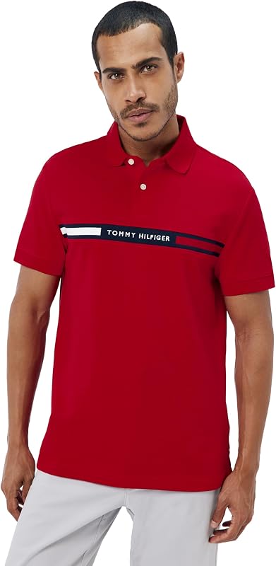 Polo Manches Courtes Homme Chest Insert Regular Fit, Rouge (Primary Red), S — photo 1 sur 6