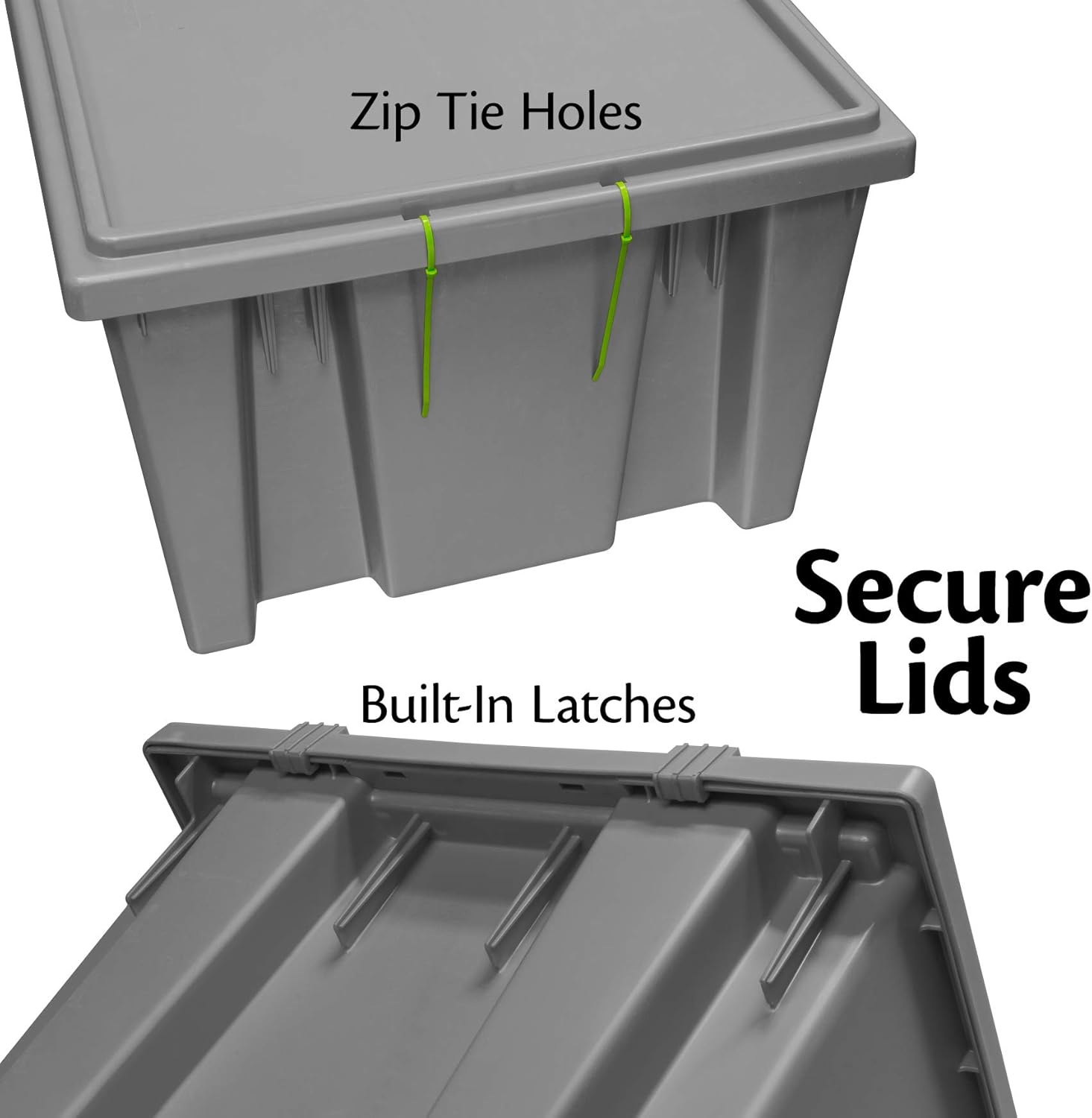 Akro-Mils 35230 Nest and Stack Plastic Storage and Distribution Tote, 23.5-Inch L by 19.5-Inch W by 13-Inch H, Grey, Case of 3: Home Improvement