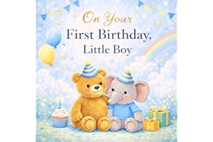 On Your First Birthday, Little Boy: 1 year old birthday book boy – birthday book instead of card