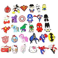 Melleco 30pcs Keychain Key Tags Superhero Goodie Bag Stuffer Christmas Gift Holiday Charms for Kids Birthday Party Favors School Carnival Reward Prizes Decoration Supplies