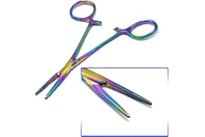 ODONTOMED2011 Premium AUTOCLAVABLE Kelly HEMOSTAT Forceps 5.5" Straight Rainbow Titanium Color