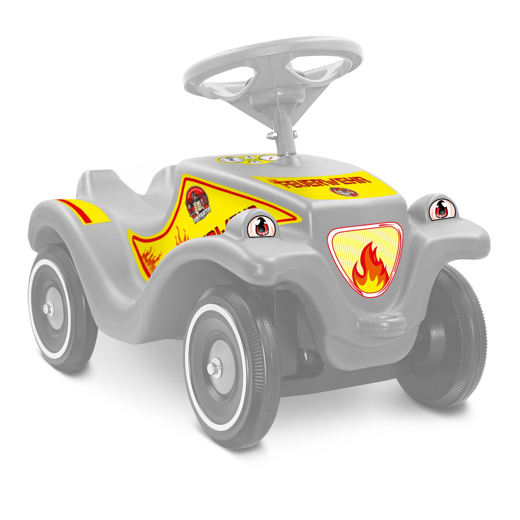 Finest Folia Sticker Set Compatible with Big Bobby Car Classic Sticker for Children's Vehicle Slide Car Toy Car Design Film for Girls Boys R194 (04 Fire Brigade)