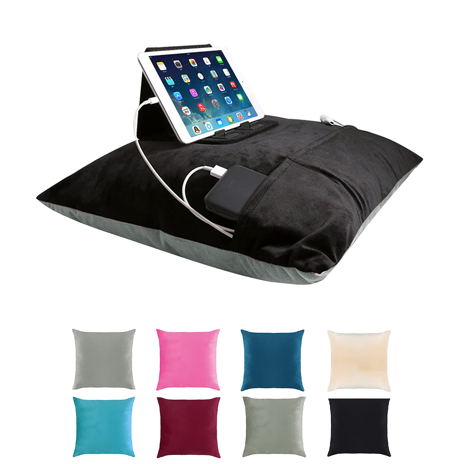 MoneRffi Tablet Pillow Holder Cover Tablet Cushion Cover Tablet Pillow Stand Throw Pillow Cover Soft Pad Support Pillowcases for Home 43 X 43 CM (Not include Pillow Inner)