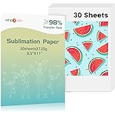 HTVRONT Sublimation Paper 8.5 x 11 inches - 30 Sheets Sublimation Transfer Paper Compatible with Inkjet Printer, Easy to Transfer 120 gsm Sublimination Paper for tumblers, T-shirts, Mugs