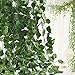 HAPOWELL Artificial Ivy, Galanga Plant Leaves, 12 Strands of 87-Foot Artificial Galanga Green Fake Ivy Leaves, Hanging Room, Flower Office Wedding Party Wall Outdoor Decoration