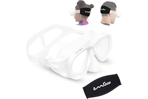 OMGear Swim Mask Dive Goggles Swimming Goggles with Nose Cover Snorkeling Gear Junior Adult Snorkel Mask for Scuba Diving Spearfishing Neoprene Strap Impact Resistance