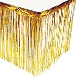 Metallic Gold Foil Fringe Table Skirt Pkg of 2