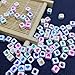 Amaney 400Pcs 6x6mm White Acrylic Colorful Heart sheap Cube Beads Mixed Colors Square Shape Loose Beads for Jewelry Making