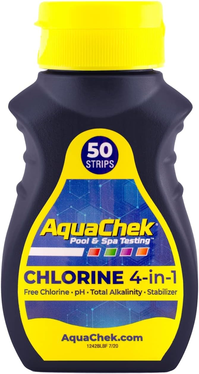 AquaChek Yellow 4-Way Swimming Pool & Spa Test Strips - 511244A