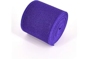EQARP 1 Roll Flat Elastic Cord 1.5-Inch Wide by 3-Yard Double-Side Twill Elastic Band(#18 Blue Purple)