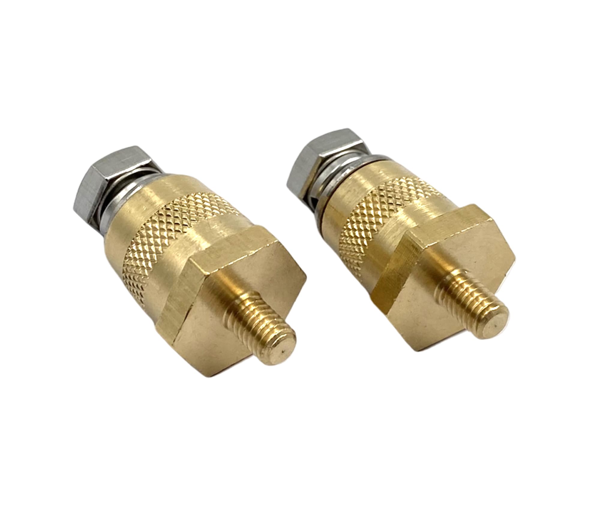 Photo 1 of 1 Pair Battery post terminals,Brass M6 Extender Bolt Terminals for Positive and Negative Standard Battery Posts of Cars, Boats, Batteries