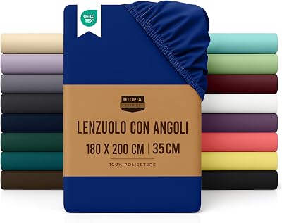 Lenzuolo con Angoli - 180 x 200 cm - Blu Reale