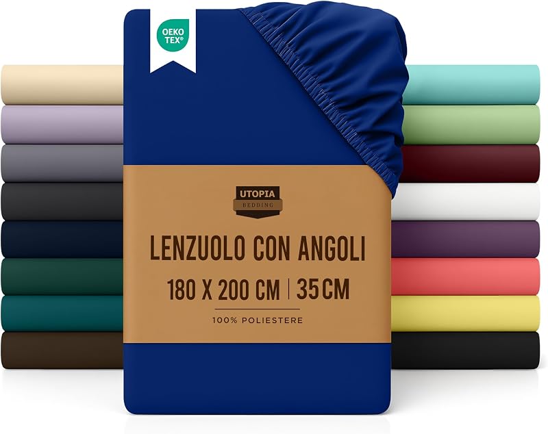 Lenzuolo con Angoli - 180 x 200 cm - Blu Reale