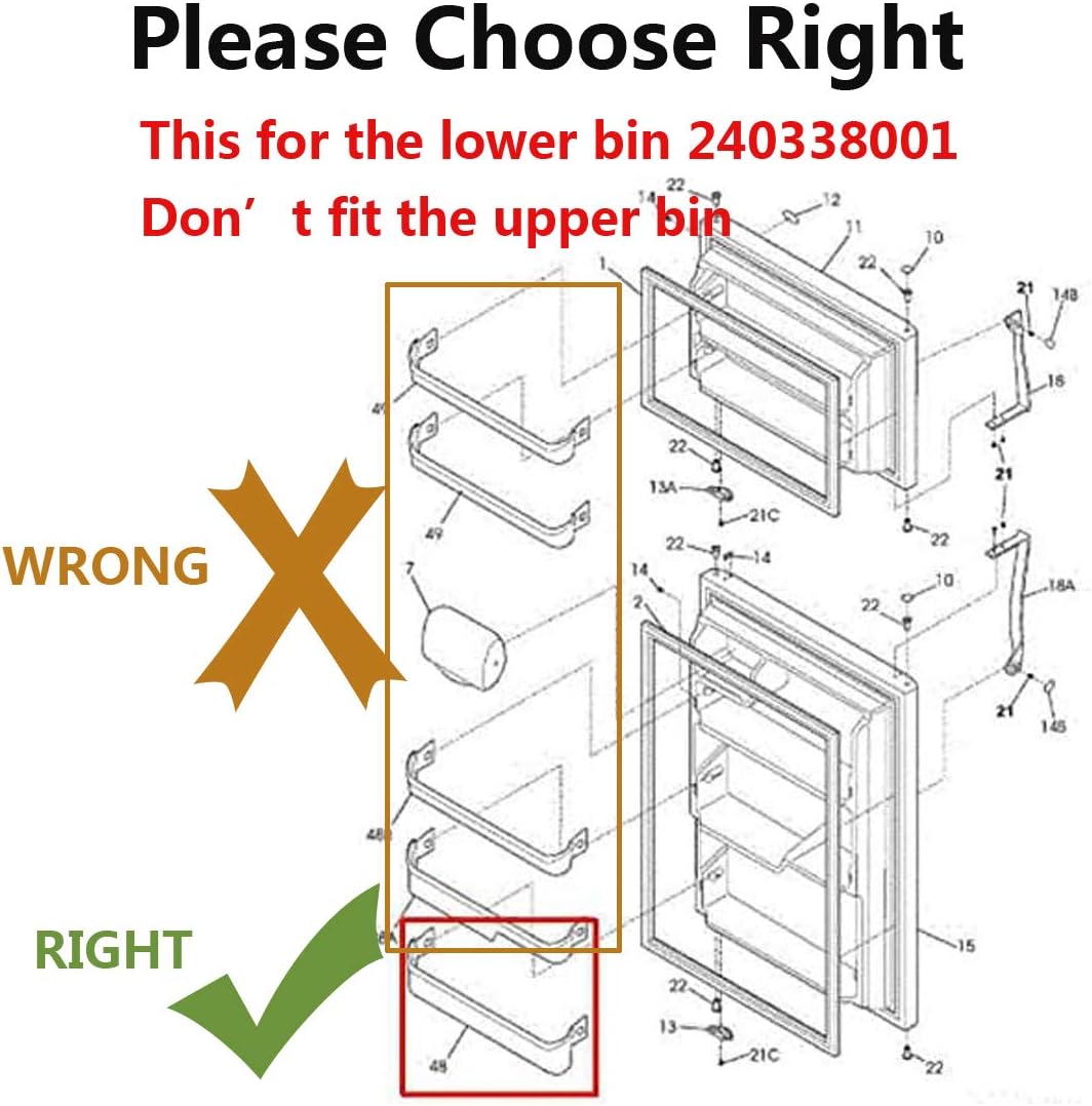 Door Bin Shelf for Refrigerator 240338001 Replacement Part - Compatible with Frigidaire & Gibson & Electrolux Refrigerator (24.5" wide X 2.5" inches deep): Home Improvement