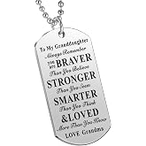Lauhonmin Inspirational Keychain - 'You Are Braver Stronger Smarter' Stainless Steel Pendant Gift, Style B