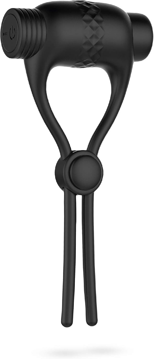 So Divine Men Rechargeable Adjustable Vibrating Penis Ring, Black, 1 Count