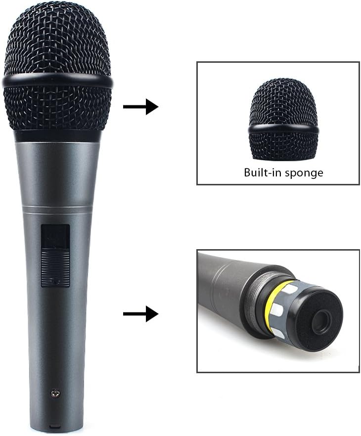 Professional Dynamic Cardioid Vocal Wired Microphone with 19.68 ft XLR Cable, MAONO AU-K04T 3 Pieces Metal Handheld Mic for Karaoke, Stage, Performance, Public Speaking, Home KTV: Musical Instruments