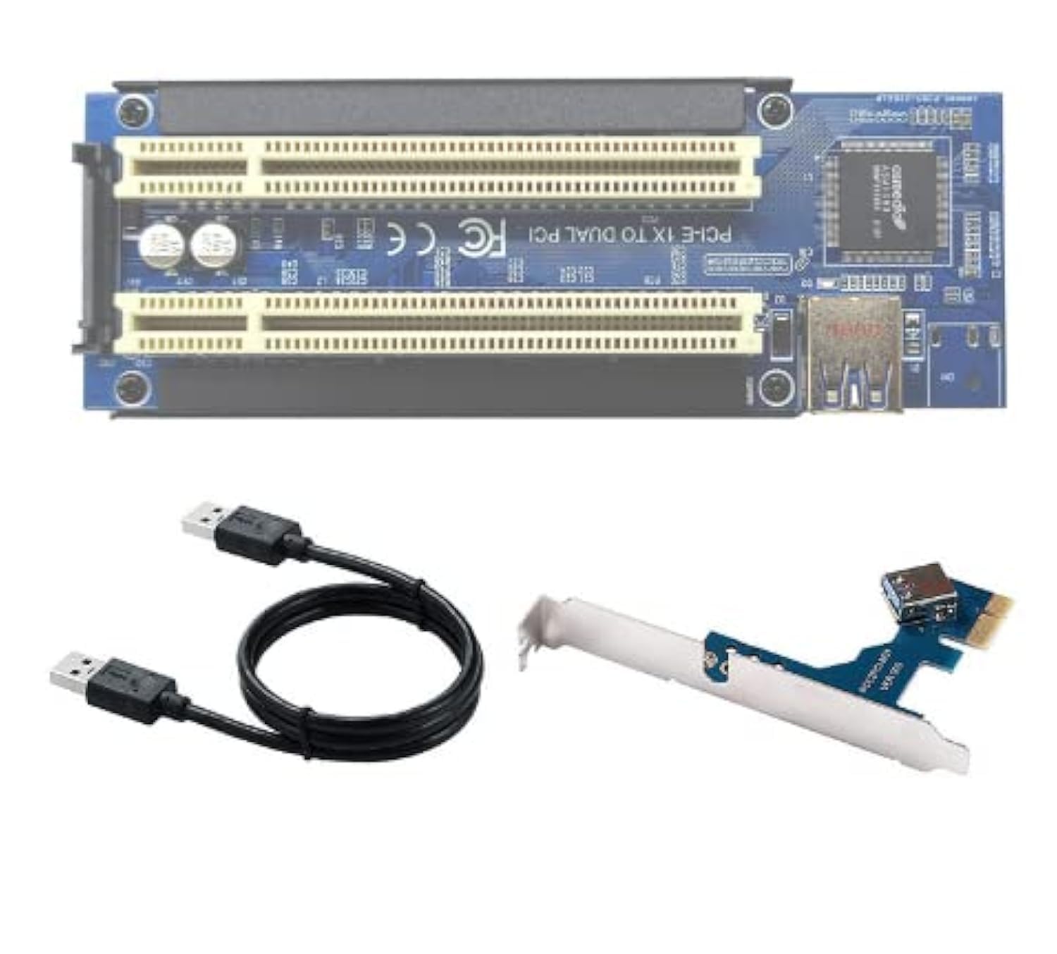 zalati PCI-E To Pci Riser Card to USB3 Hub Adapter for Desktop Laptop Card Generic 2 Port