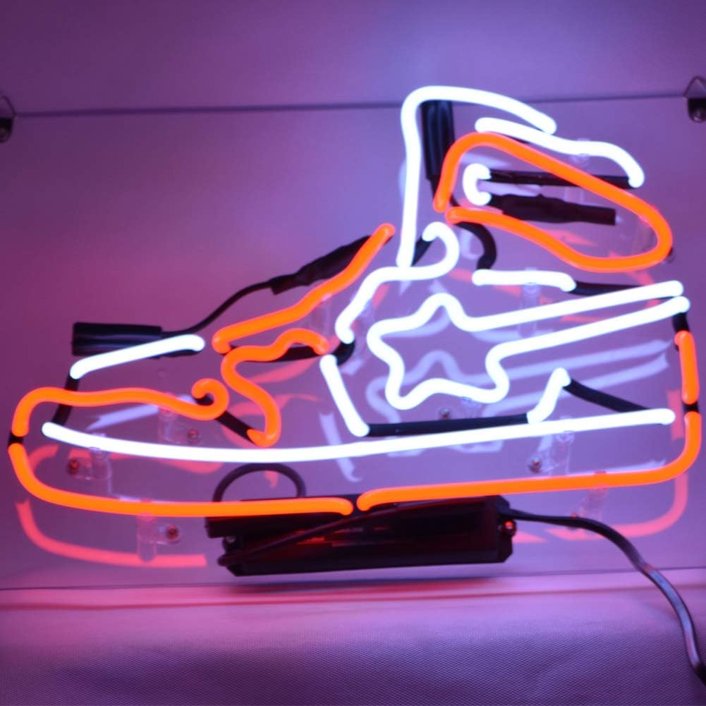 Cool Neon Sign Move Me Bedroom Room Decor Gift 14x8’’ (Sneaker-White/Red)