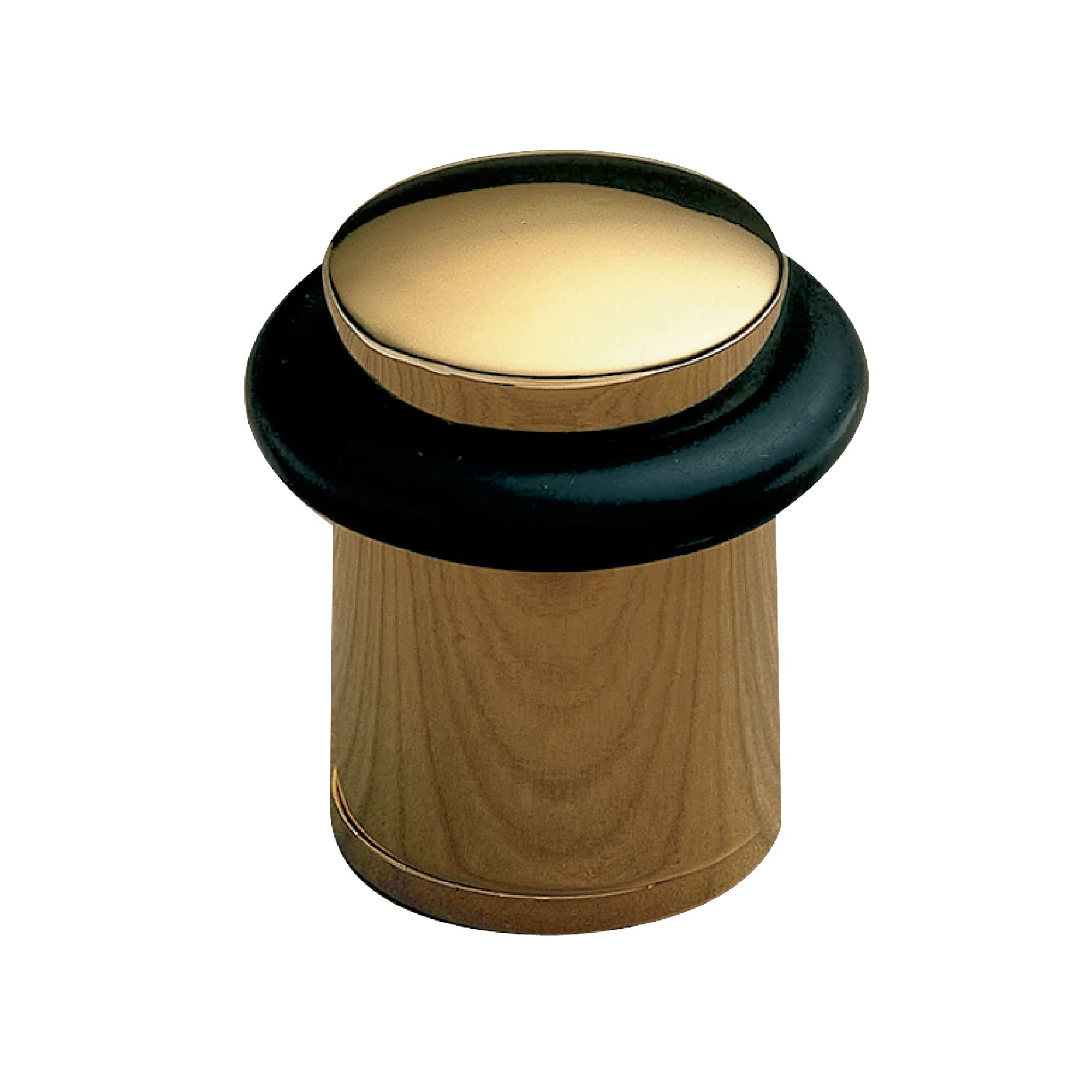 Amig - Decorative Stop or Retainer - Gold - with Black Non-Slip Rubber Band for Passage Doors - Protects Walls and Furniture, Floors - for Screwing