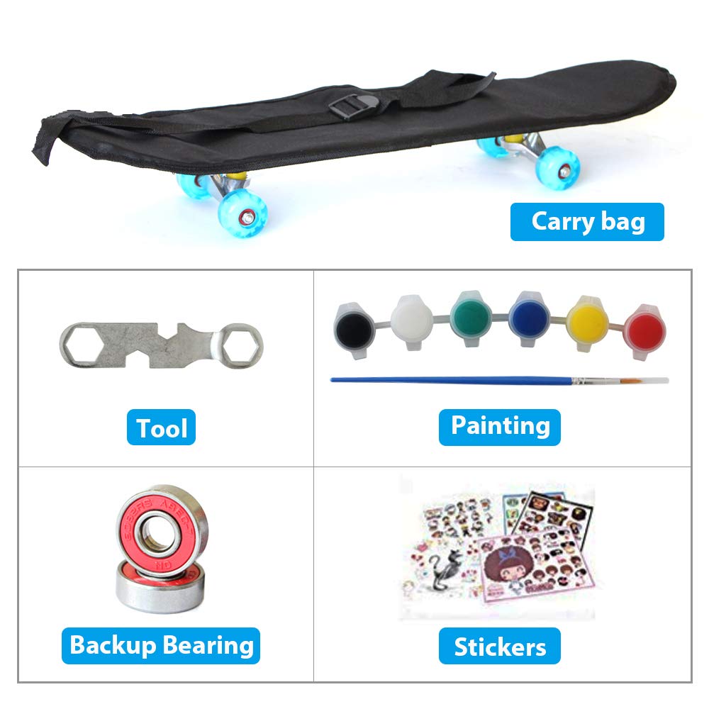 Easy_Way Complete Skateboards- Standard Skateboards for Beginners Kids Boys Girls Teenager- 31''x 8''Canadian Maple Cruiser Pro Skate Board, Skateboards