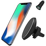 Magnetic QI Wireless Car Charger Mount, Neotrix Mobile Cell Phone Air Vent Magnet Car Cradle Charging Holder for iPhone 8 8 Plus X Samsung Galaxy Note 8 S8 Plus S7 S6 Edge Note 5 and Others Qi Devices