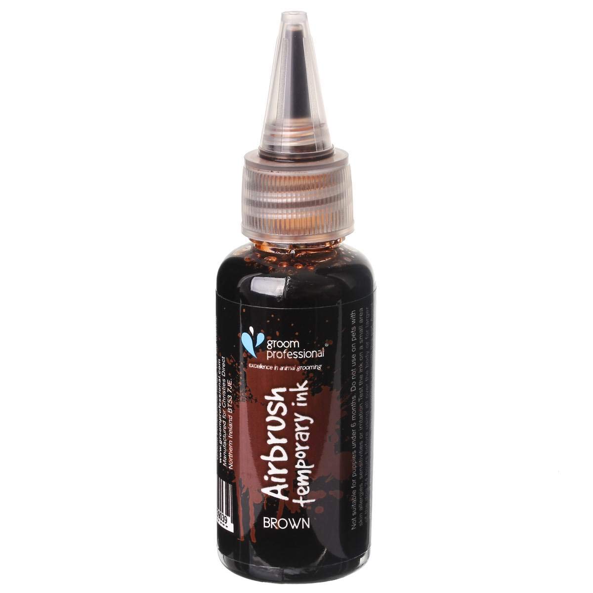 Groom Professional Creative Airbrush Temporary Ink, 30 ml, Brown