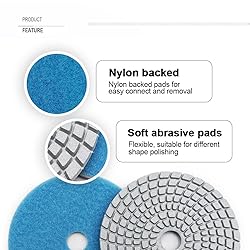 SHDIATOOL 8Pcs 4 Inch Diamond Wet Polishing Pads
