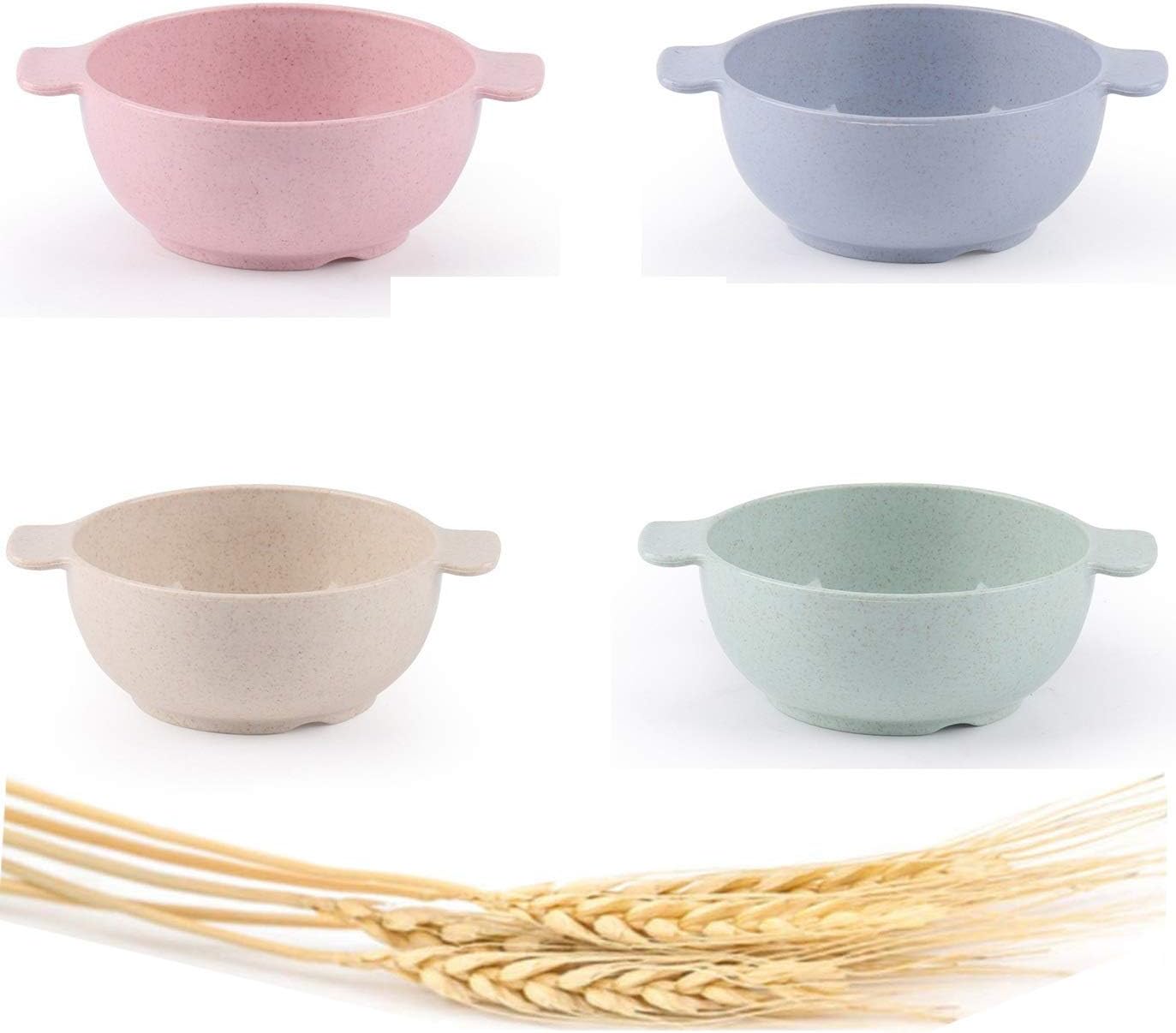 Choary Lightweight & Unbreakable Wheat Straw Bowls for baby child, Set of 4 Dishwasher Microwave Safe bowls, Non Toxic, Eco Friendly & Reusable Snack small bowls.